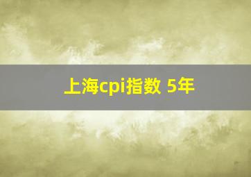 上海cpi指数 5年